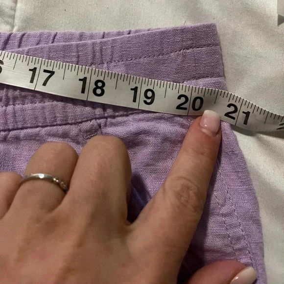 J Crew Linen Shorts Lavender Purple Drawstring NWT Pockets Women’s Size XXL - Picture 6 of 8